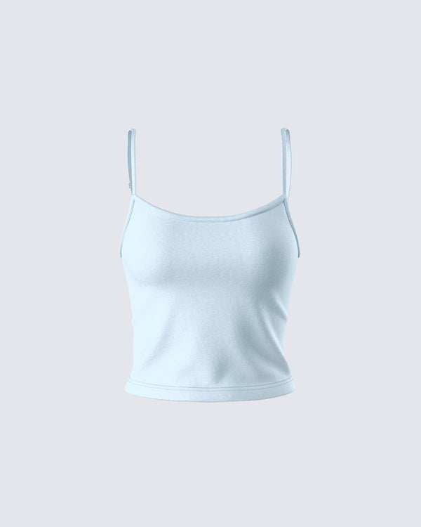 finesse Bri Blue Cami Tank Top