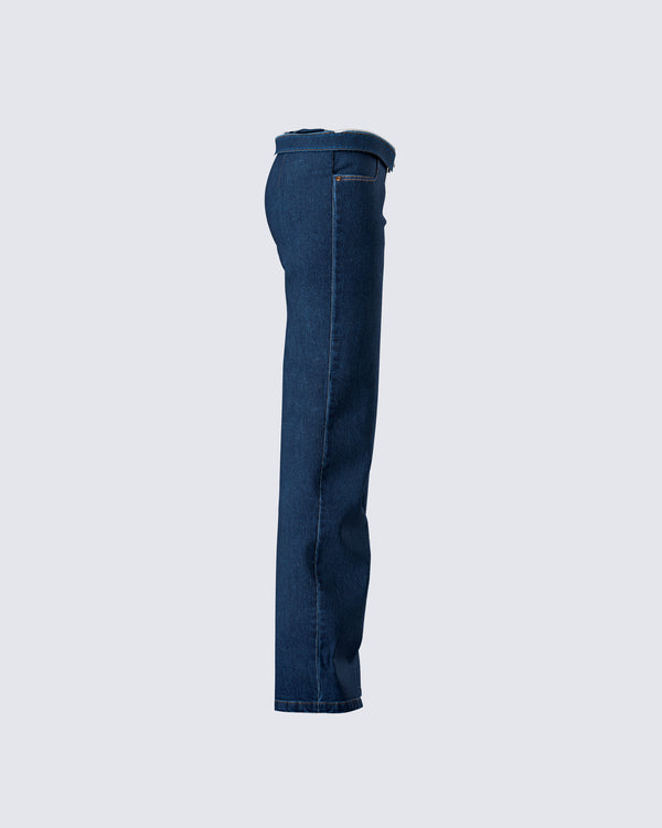 Finesse Briar Blue Low Waist Denim Pant