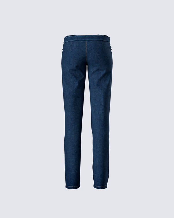 Finesse Briar Blue Low Waist Denim Pant