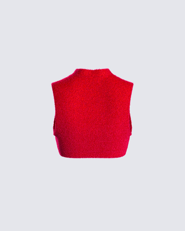 Finesse Brielle Red Cropped Top