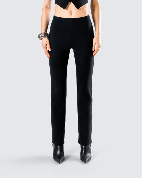 Finesse Bronte Black Ponte High Rise Pant