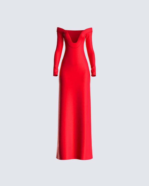 finesse Brooke Red Maxi Dress