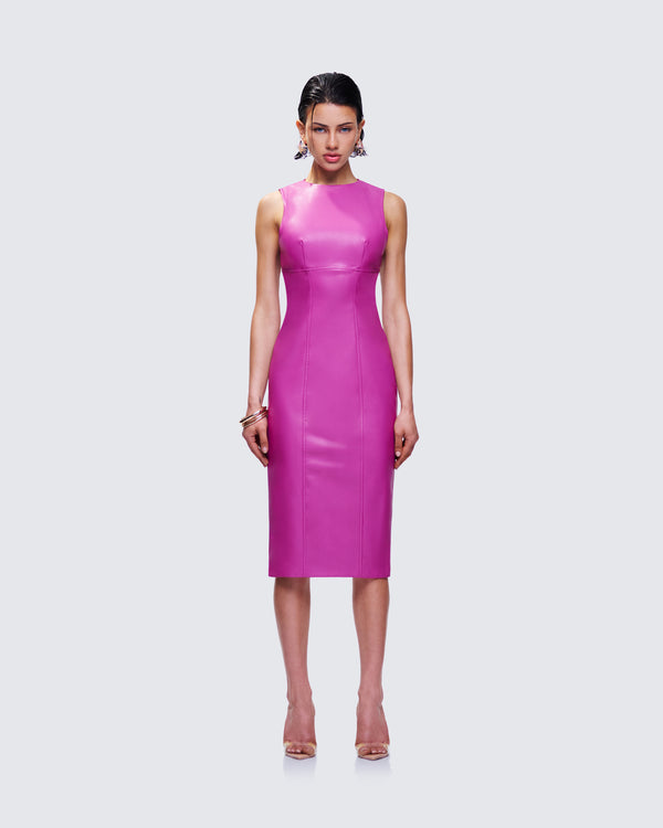 Finesse Caisyn Magenta Midi Dress