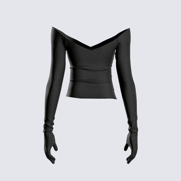 Finesse Cait Off Shoulder Top & Gloves