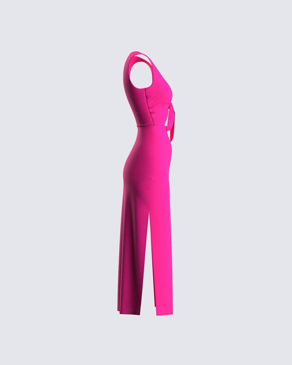 Finesse Calliope Hot Pink Midi Dress