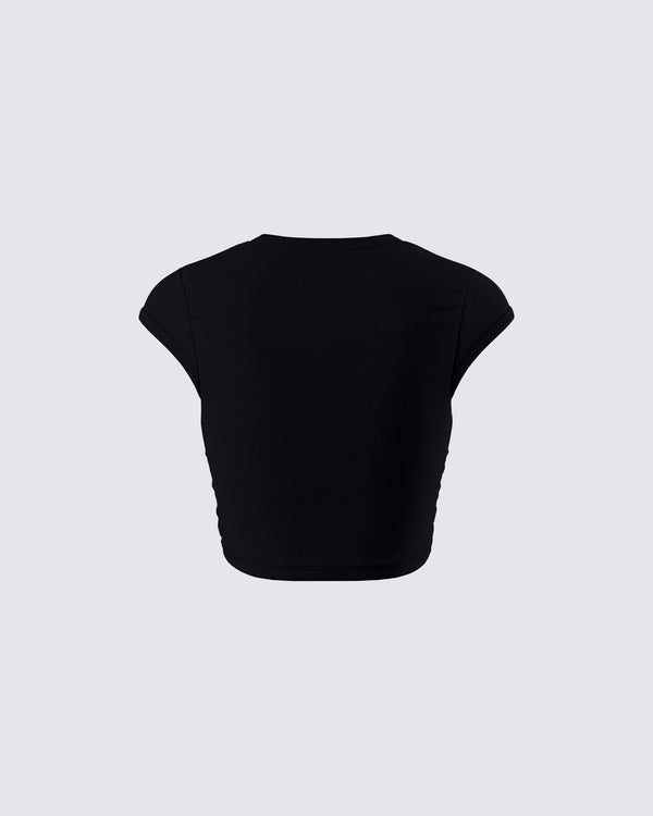 Finesse Cambria Black Cancer Graphic Top