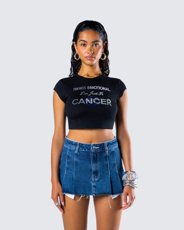 Finesse Cambria Black Cancer Graphic Top