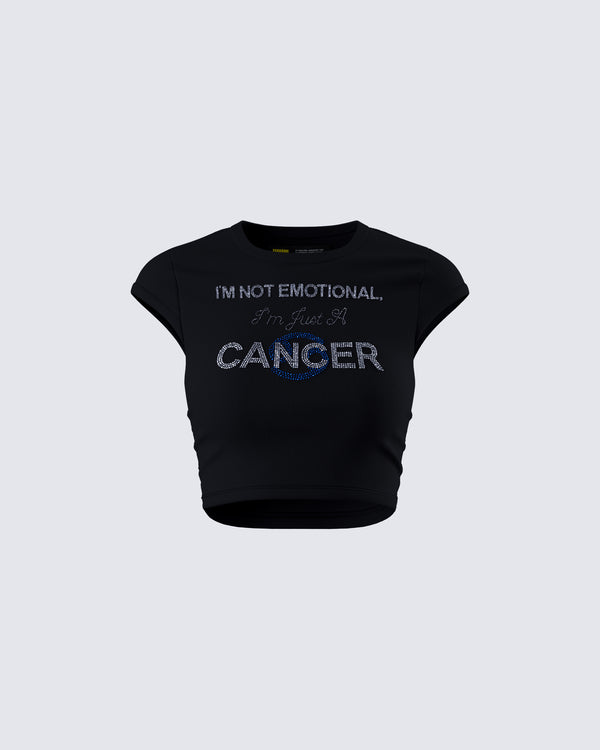 finesse Cambria Black Cancer Graphic Top