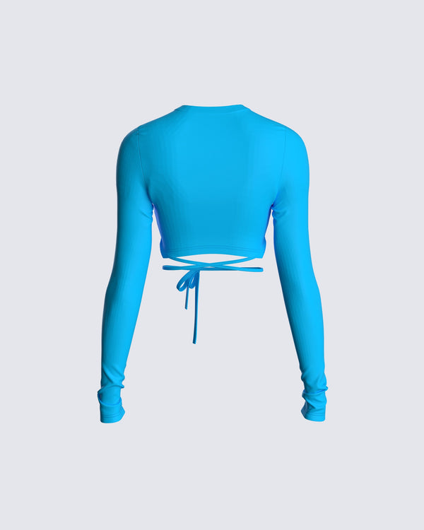 Finesse Cameron Blue Long Sleeve Top