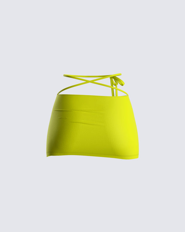 Finesse Cameron Yellow Mini Skirt