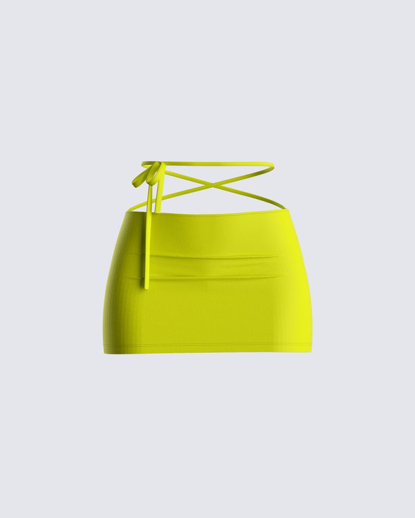 finesse Cameron Yellow Mini Skirt