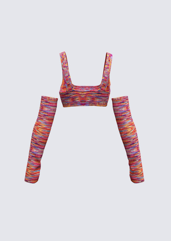 Finesse Cara Rainbow Knit Top & Sleeves