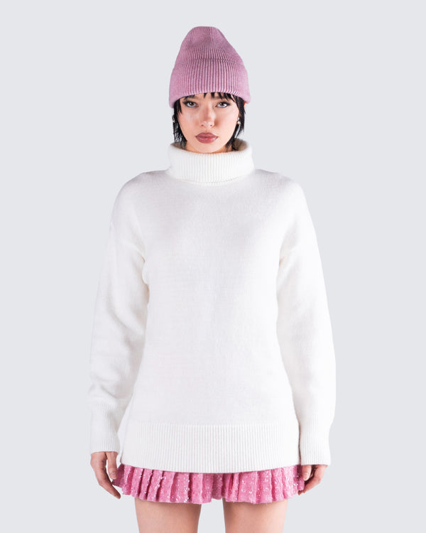 Finesse Carissa Ivory Sweater Knit Top