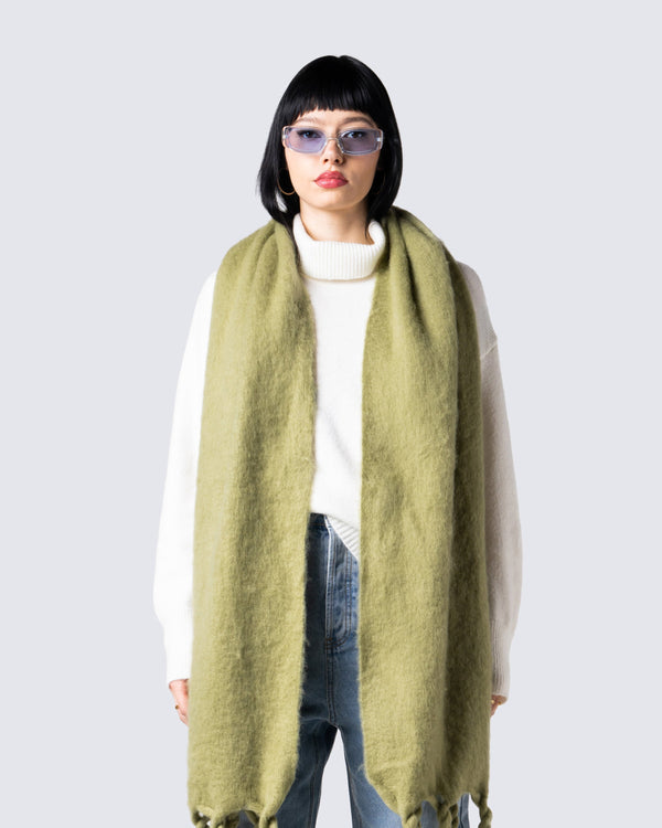 Finesse Carissa Olive Oversized Scarf