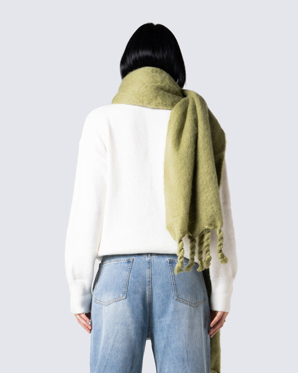 Finesse Carissa Olive Oversized Scarf