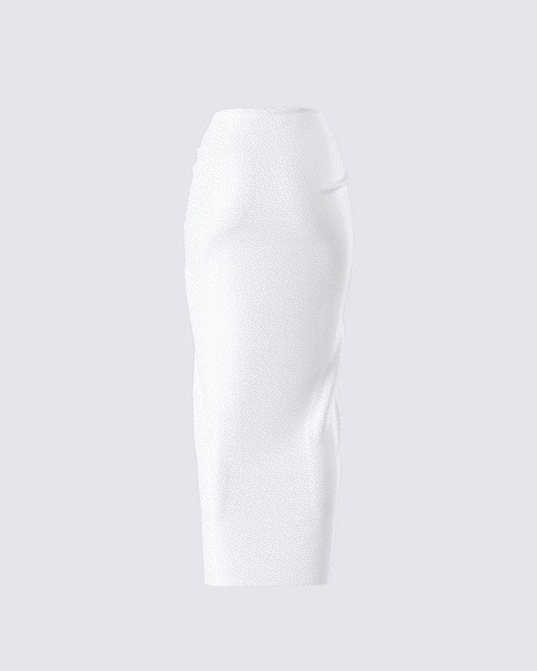 Finesse Carly White Beaded Drape Skirt