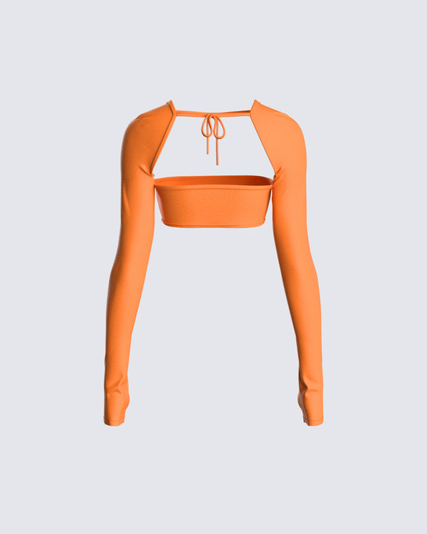 Finesse Carmina Orange Bandeau & Shrug