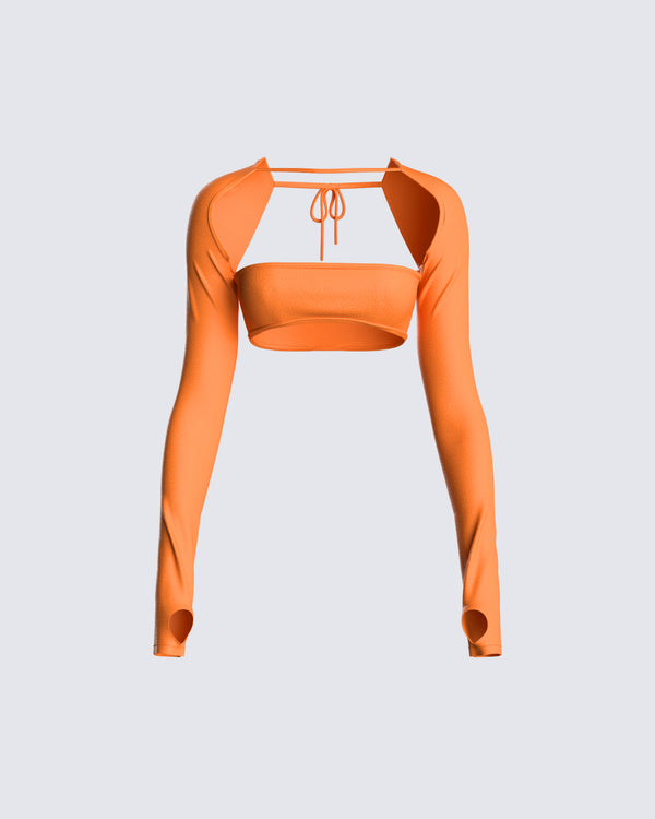 finesse Carmina Orange Bandeau & Shrug