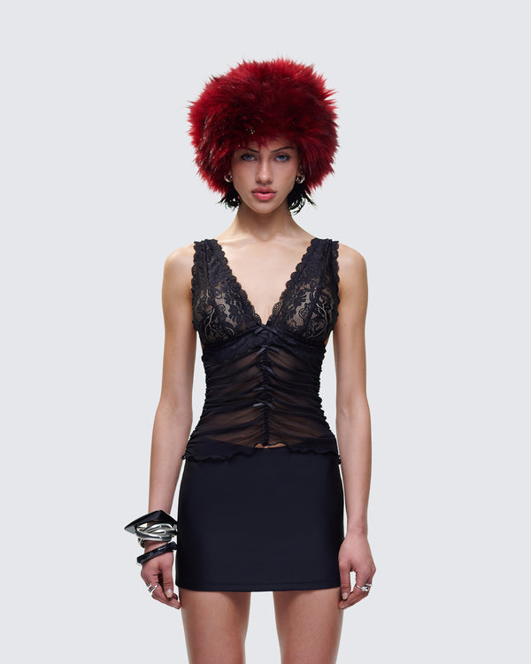 Finesse Carolina Red Fur Hat