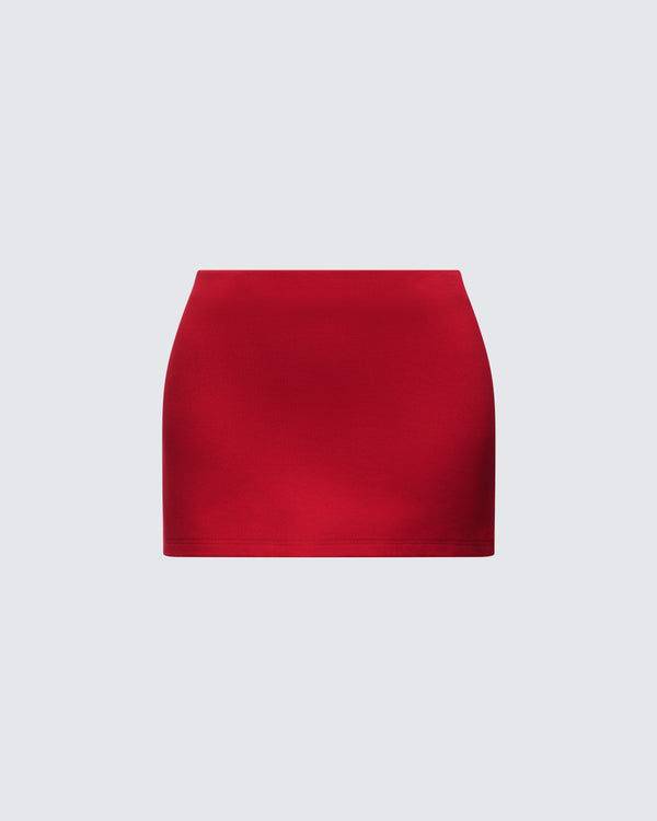 finesse Carolina Red Mini Skirt