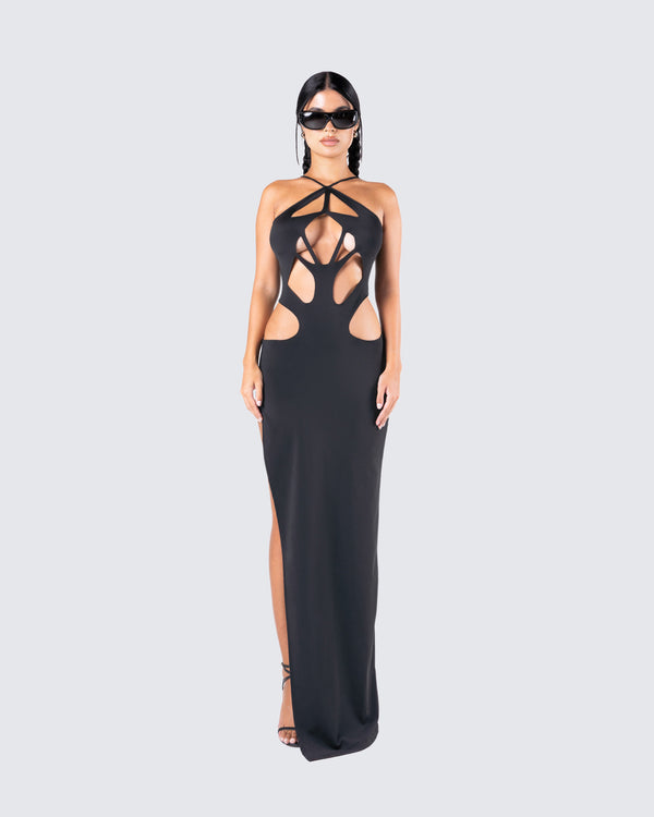 Finesse Carrie Black Cut Out Dress