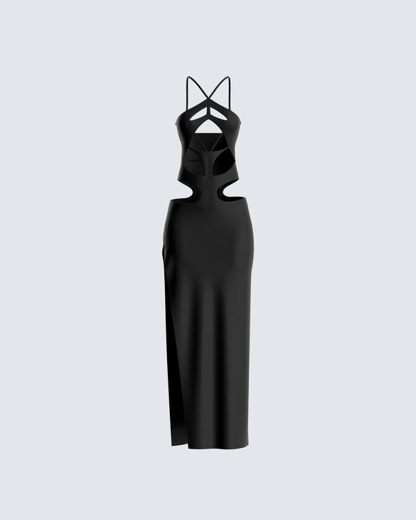 finesse Carrie Black Cut Out Dress