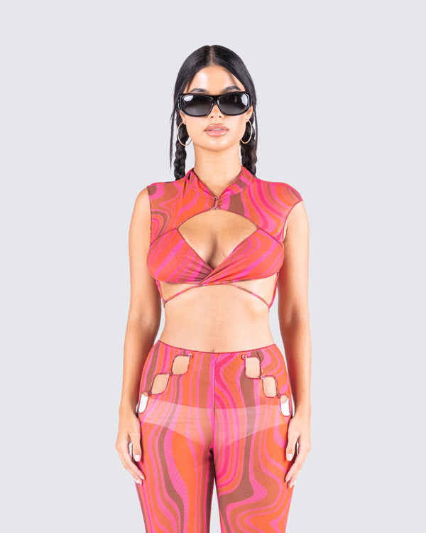 Finesse Carter Multi Print Top