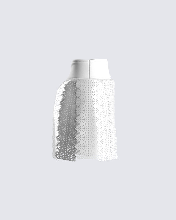 Finesse Casey White Vegan Leather Skirt