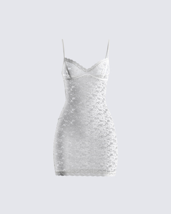 finesse Caterina White Lace Mini Dress