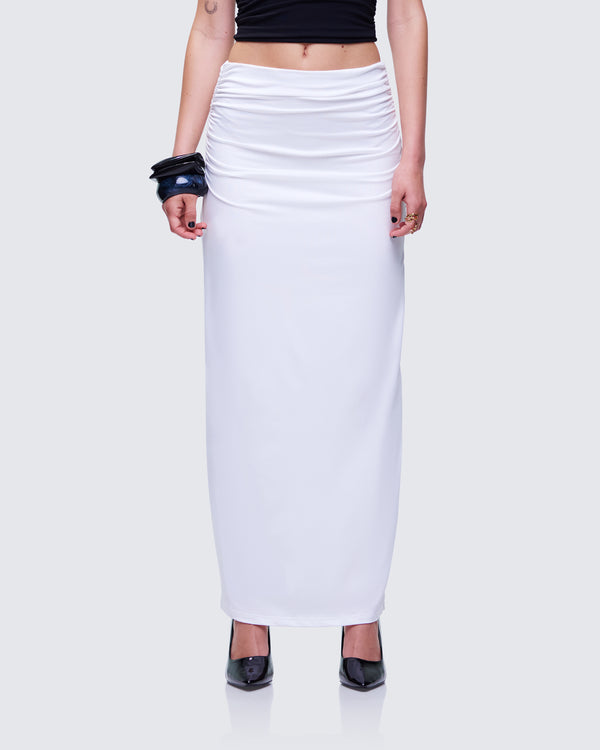 Finesse Cerelina White Jersey Maxi Skirt