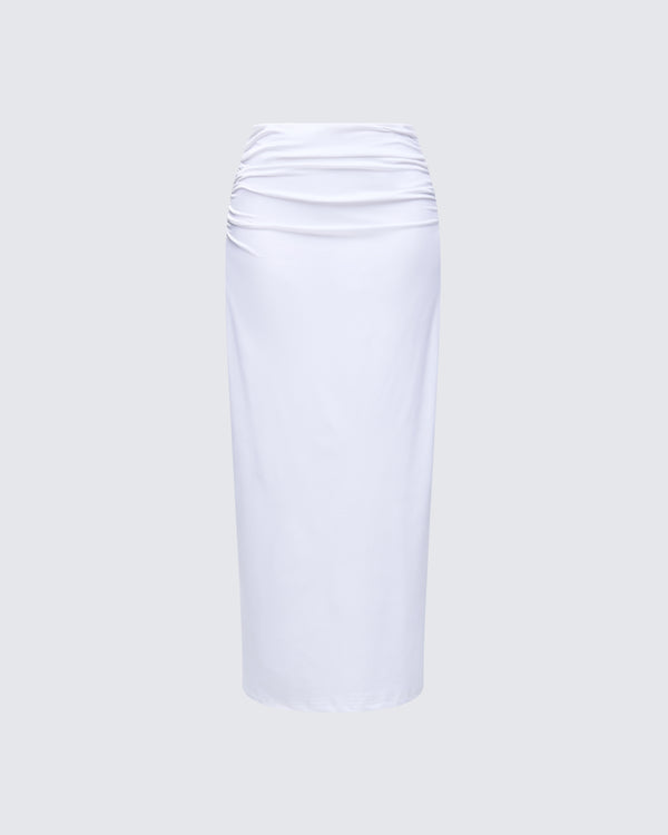 finesse Cerelina White Jersey Maxi Skirt