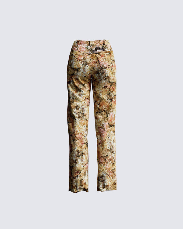 Finesse Chado Florally Yours Jacquard Pants