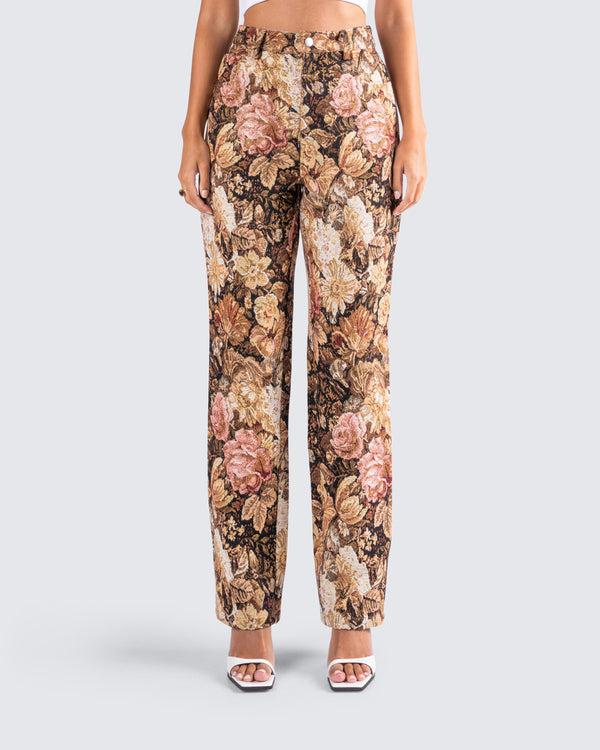 Finesse Chado Florally Yours Jacquard Pants