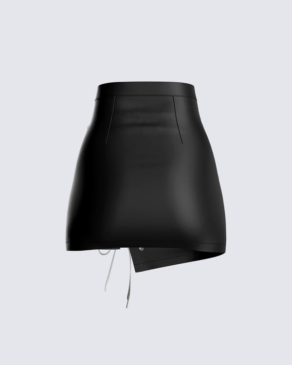Finesse Charlie Vegan Leather Mini Skirt