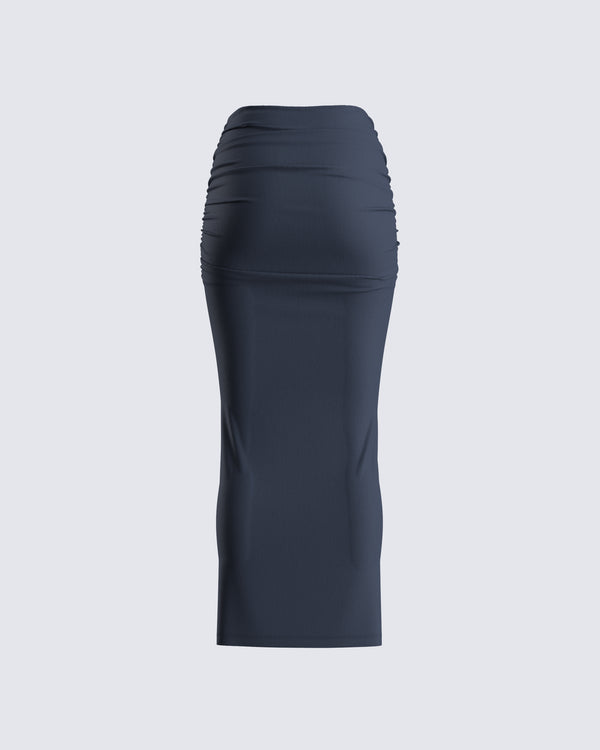 Finesse Charlize Navy Maxi Skirt