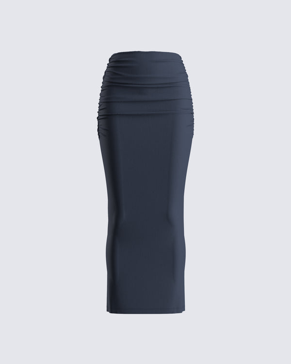 finesse Charlize Navy Maxi Skirt