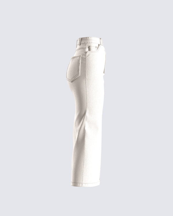 Finesse Chell White Denim Maxi Skirt
