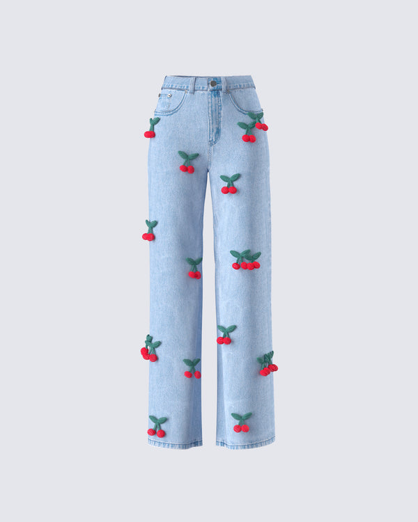 finesse Cheri Cherry Blue Denim Jean