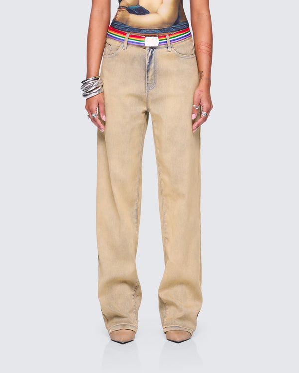 Finesse Cheryse Rainbow Woven Belt