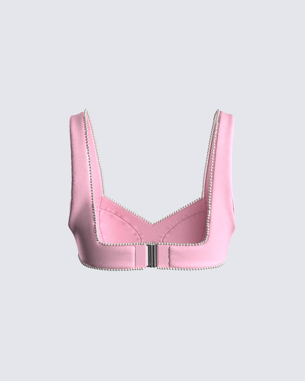 Finesse Chiara Pink Pearl Crop Top