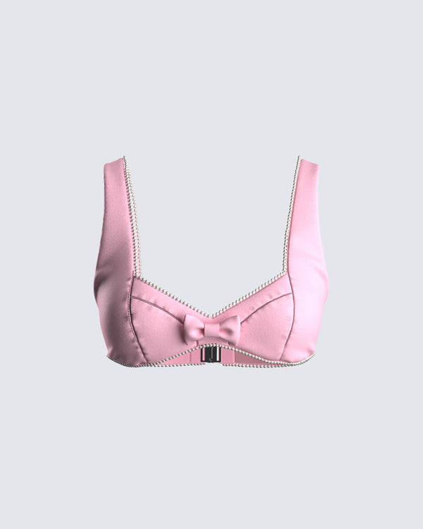 finesse Chiara Pink Pearl Crop Top