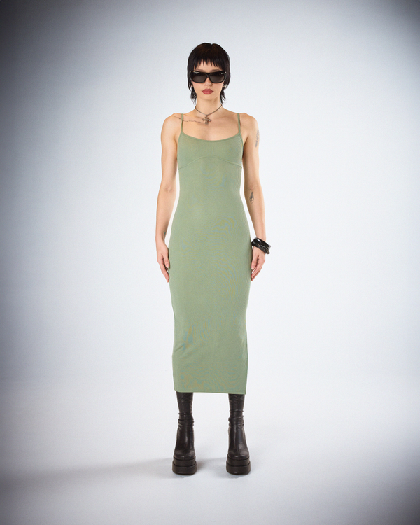 Finesse Christa Sage Rib Midi Dress