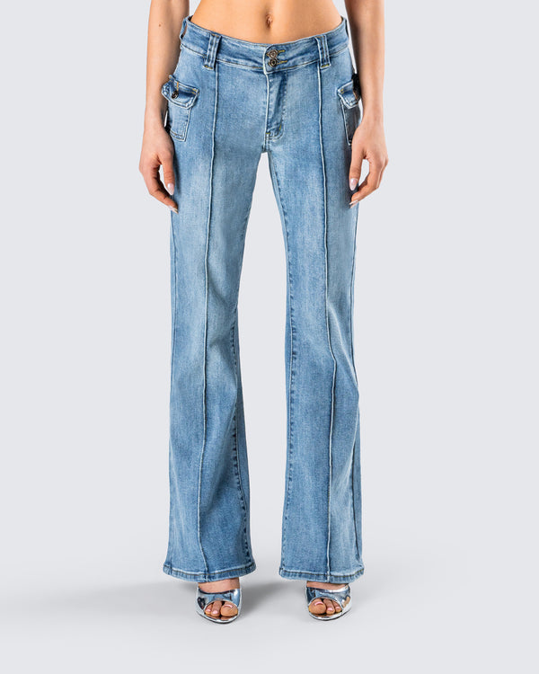 Finesse Christie Blue Mid Rise Jeans