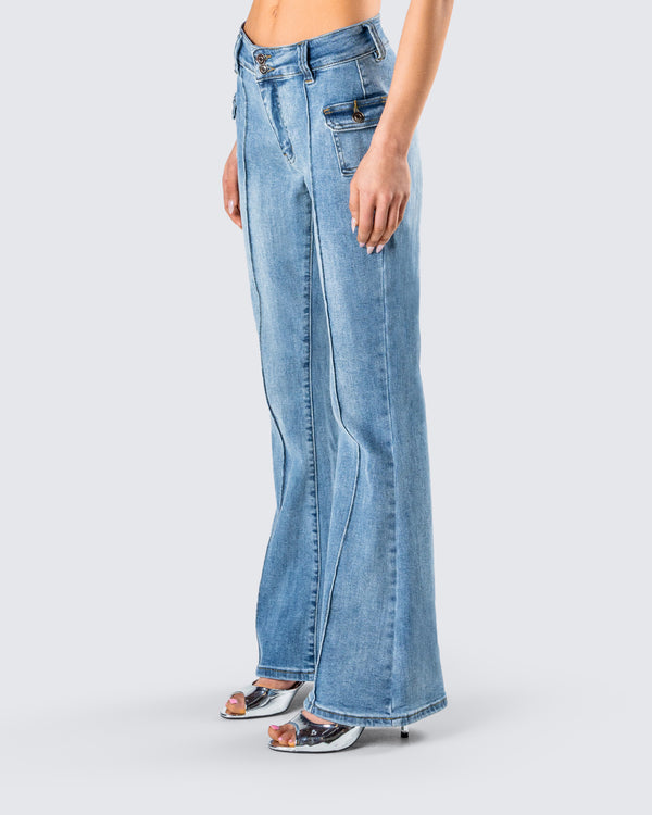 Finesse Christie Blue Mid Rise Jeans