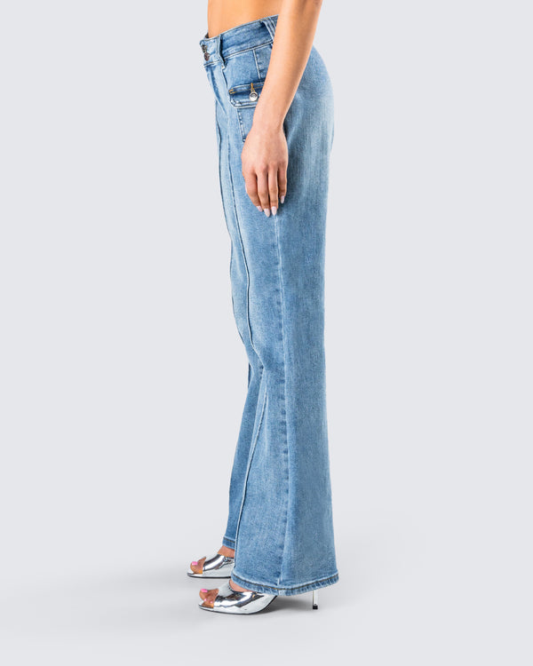 Finesse Christie Blue Mid Rise Jeans