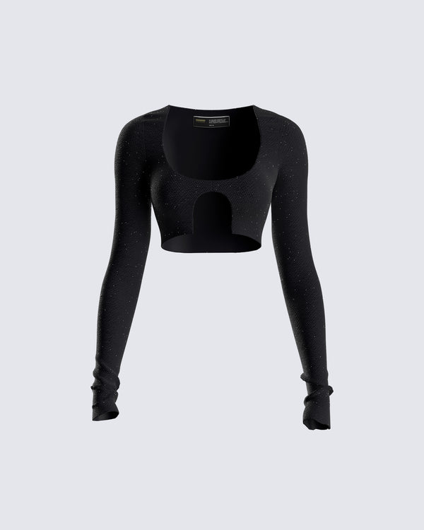 finesse Christina Shimmer Knit Cropped Top