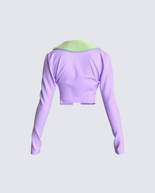 Finesse Cici Fur Trim Sweater