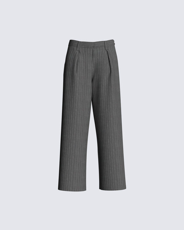 finesse Claire Grey Striped Pant