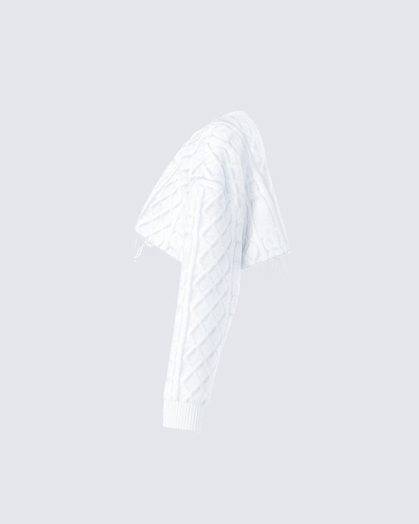 Finesse Claire Ivory Distressed Sweater