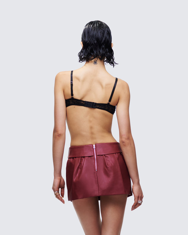 Finesse Clove Black Lace Bra Top